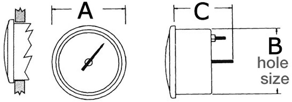 Voltmeeter Osculati 12 V must Ø 57 mm
