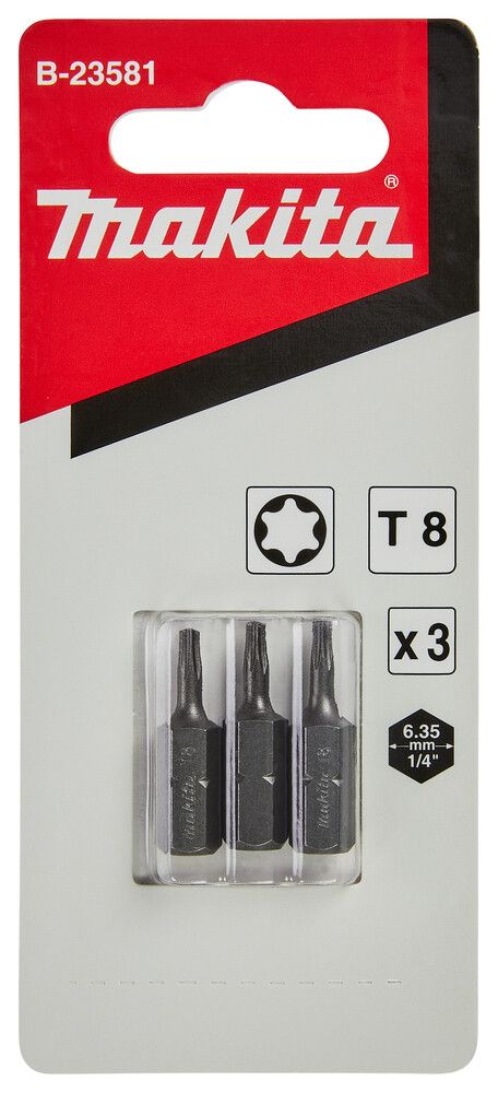 Otsikute komplekt Makita T8 x 25 mm 3-osaline