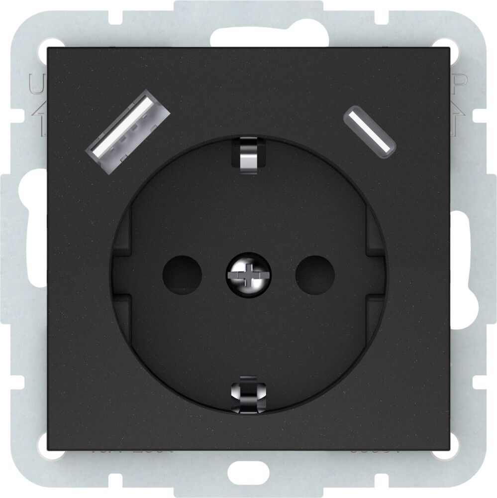 Pistikupesa Vilma QR1000 RP16-002-22/A+C, maandusega, matt must