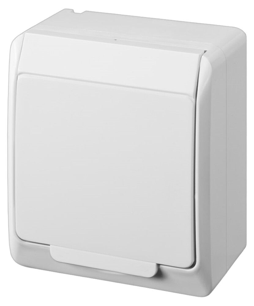 Pistikupesa pinnapealne Elektro-Plast Hermes 2P+Z Schuko IP44 valge