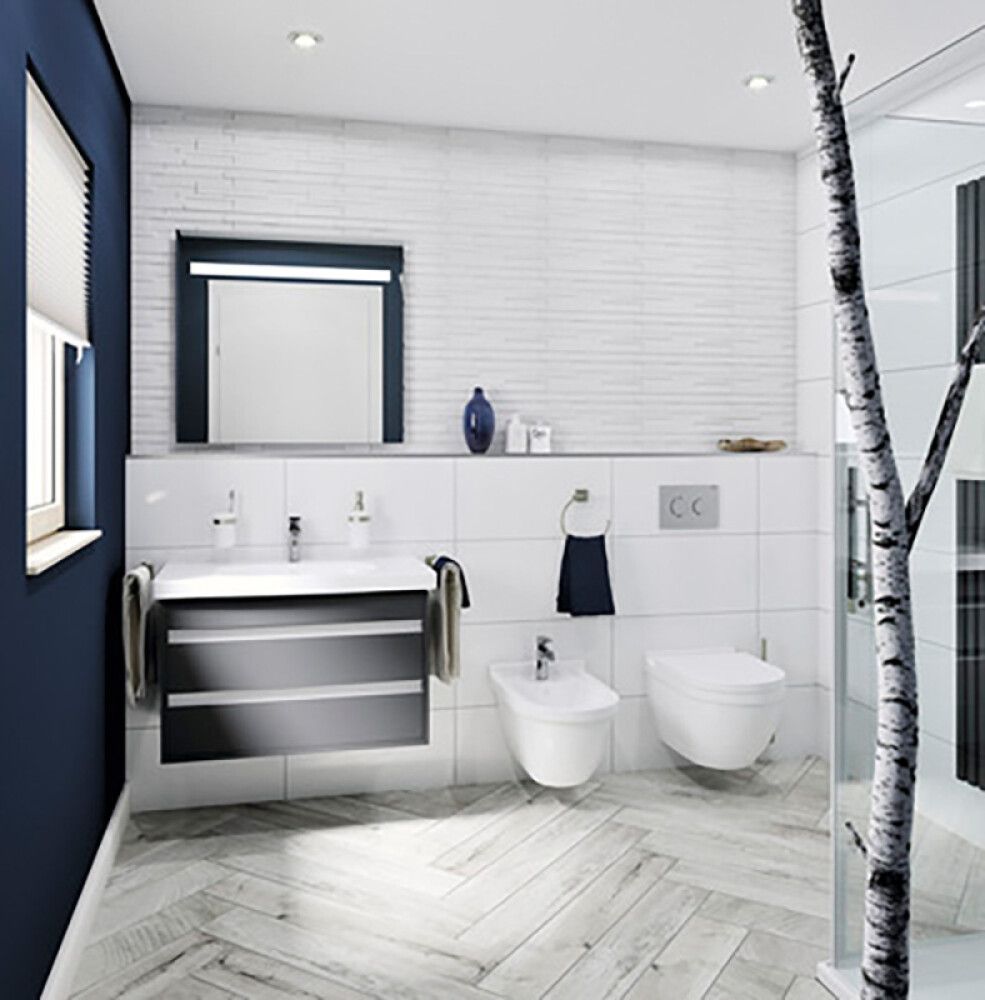 Seinaplaat Kristall 30 x 60 cm läikiv valge