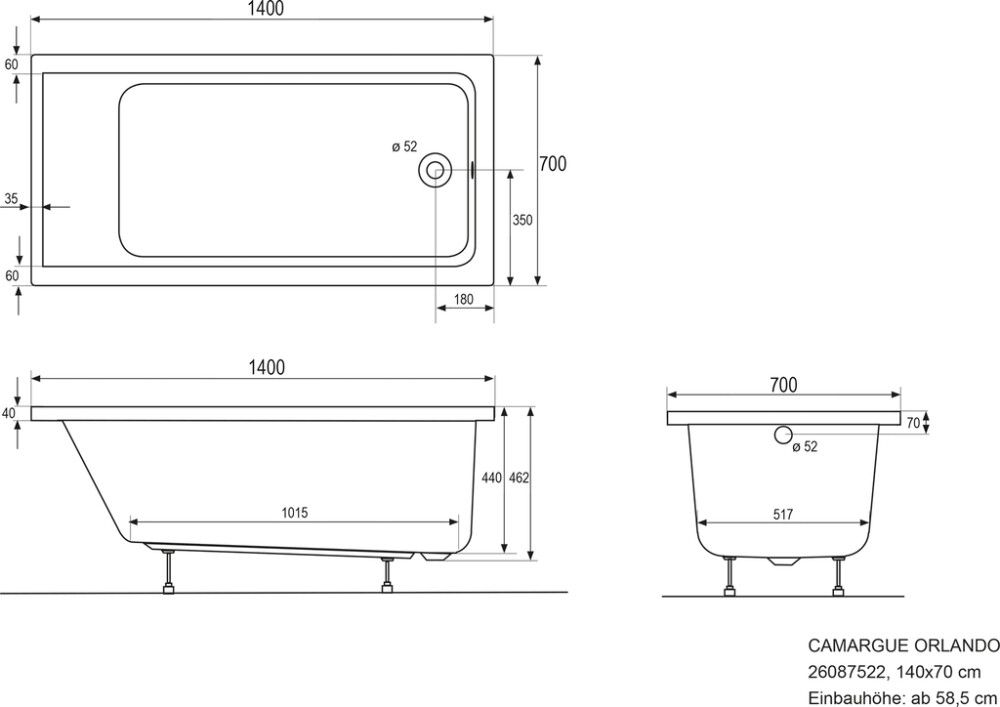 Vann Camargue Orlando 140 x 70 cm