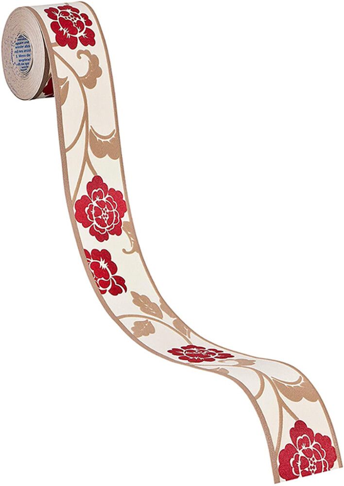 Bordüür Cottage 5 m x 5 cm, punane lill