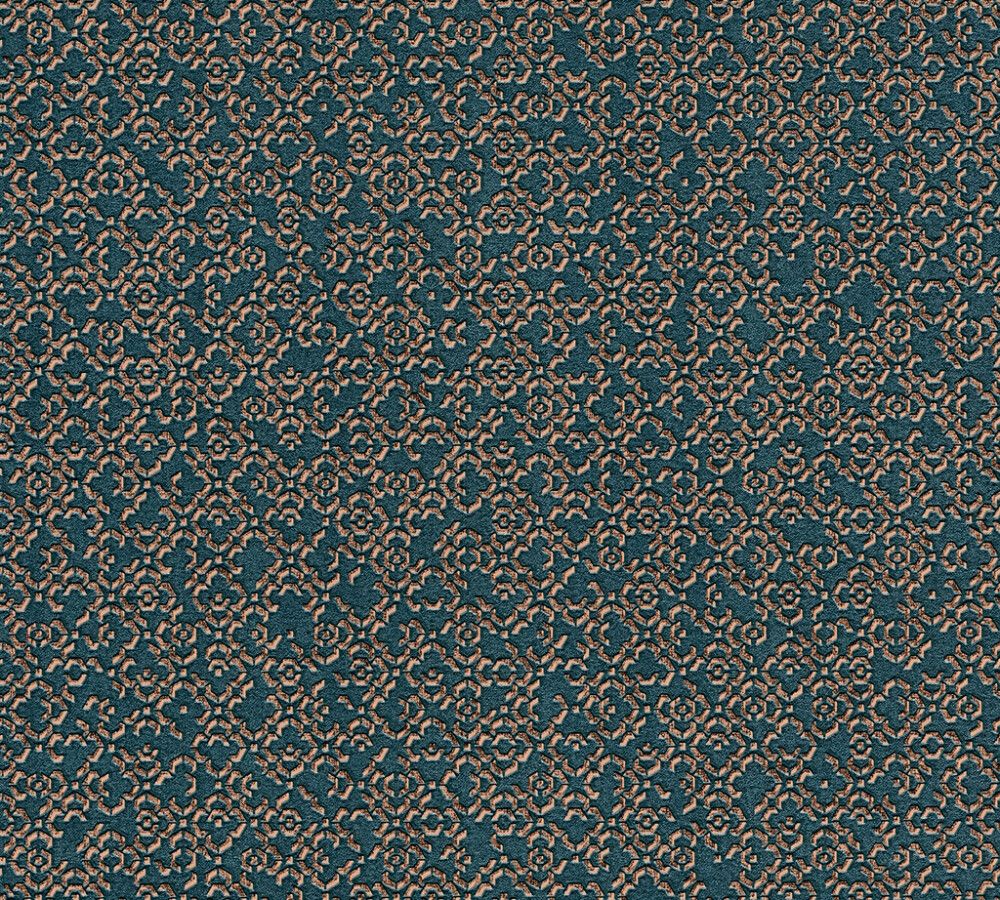 Fliistapeet Ornament 0,53 x 10,05 m, roheline/läikiv