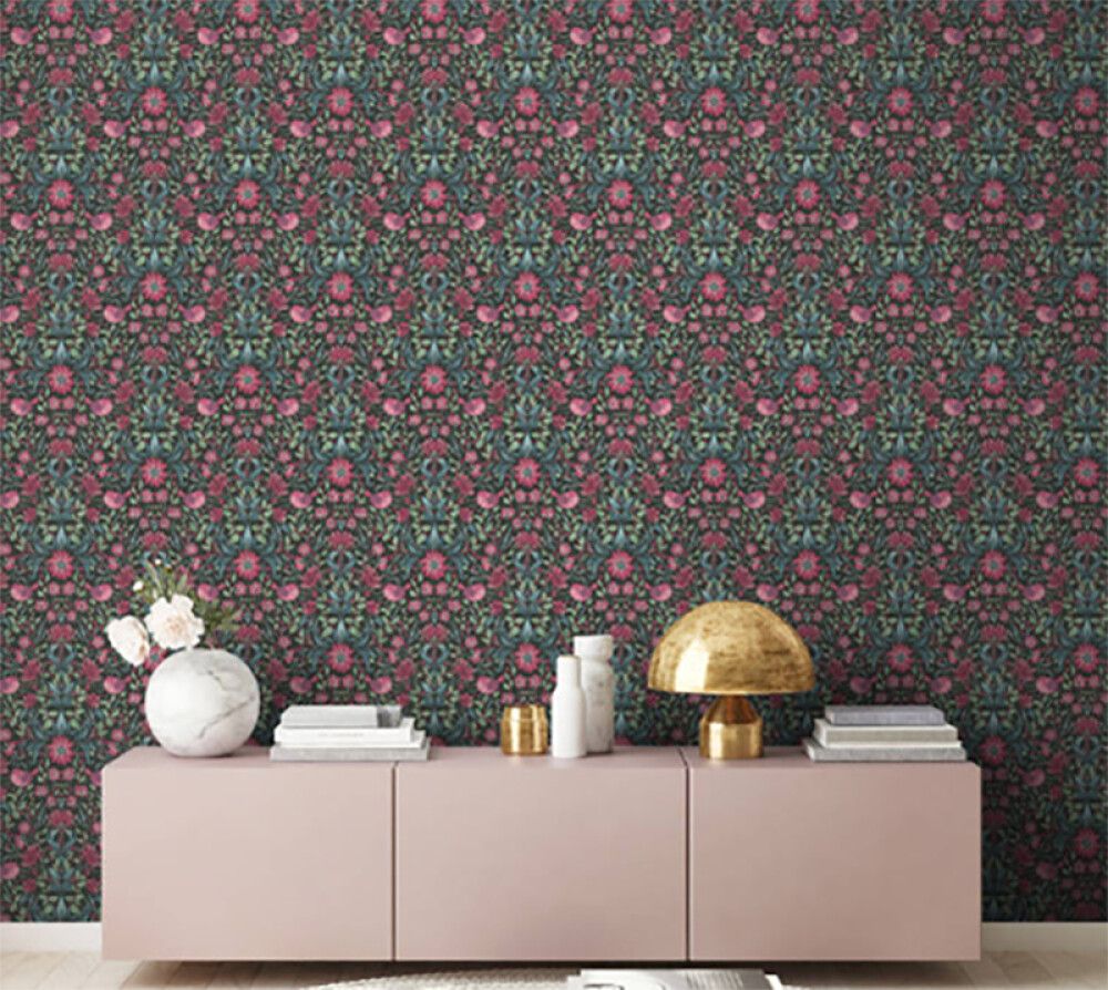 Fliistapeet Maison Charme 10,05 x 0,53 m, robin must