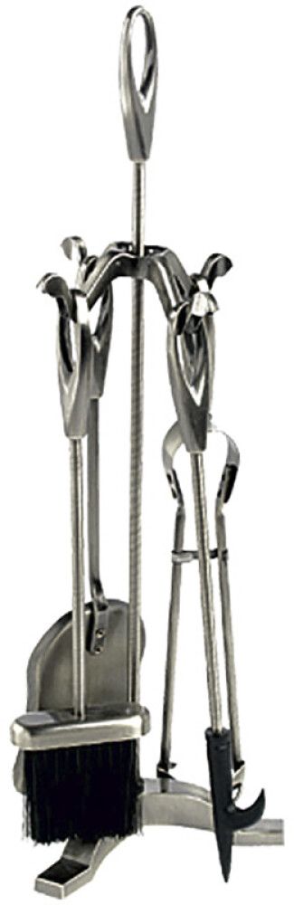 Kaminatarvikute komplekt 4-osaline antiikhõbe