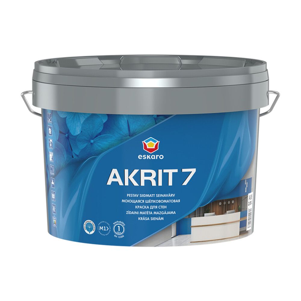 Seinavärv Eskaro Akrit 7 A valge 2,85 l