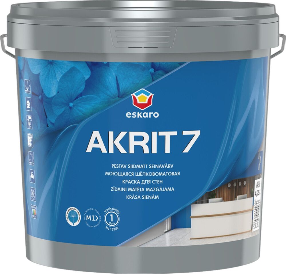 Seinavärv Eskaro Akrit 7 A valge 4,75 l