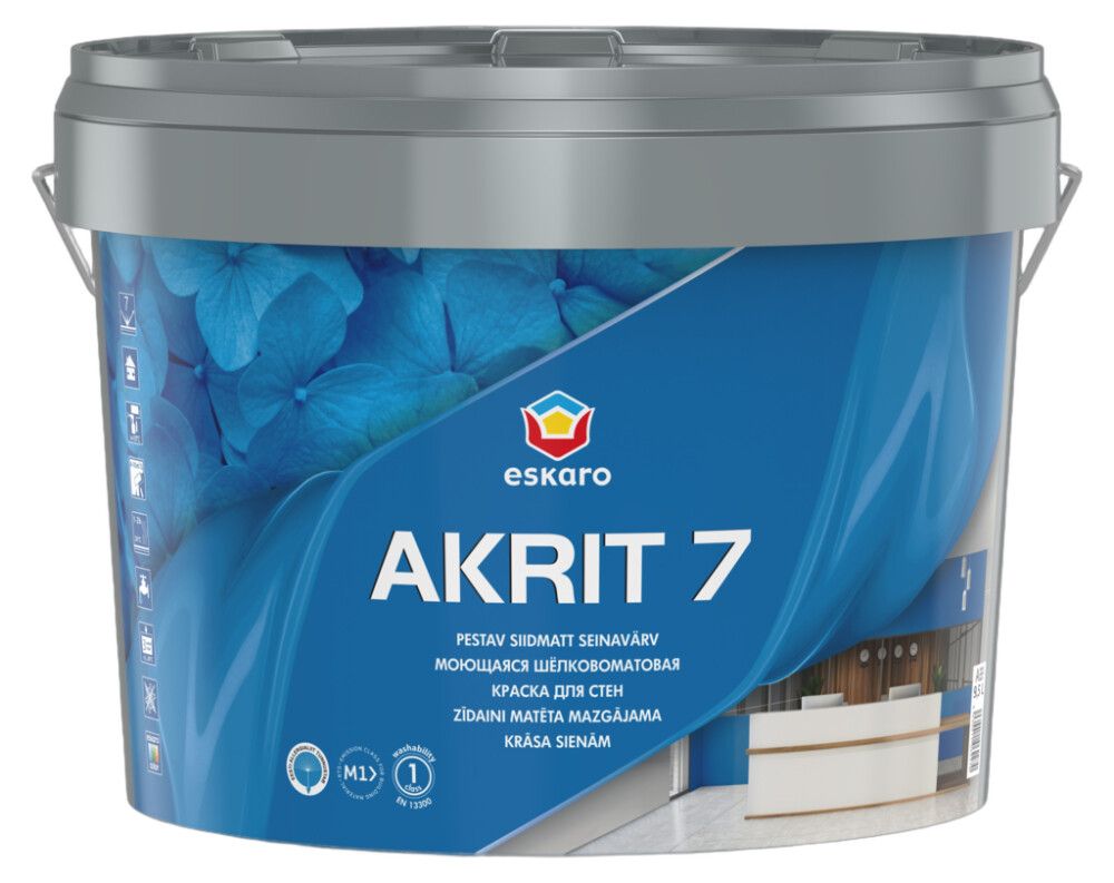 Seinavärv Eskaro Akrit 7 A valge 9,5 l