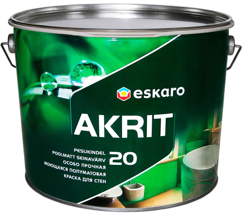 Seinavärv Eskaro Akrit 20 A valge 9,5 l