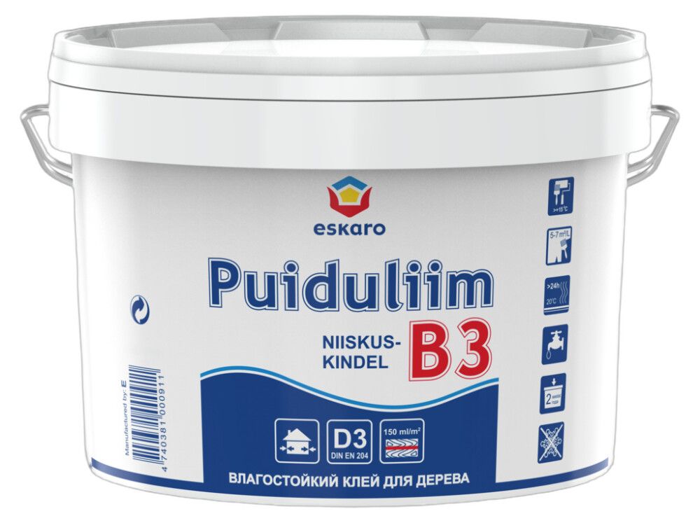 Niiskuskindel puiduliim Eskaro B3 10 l