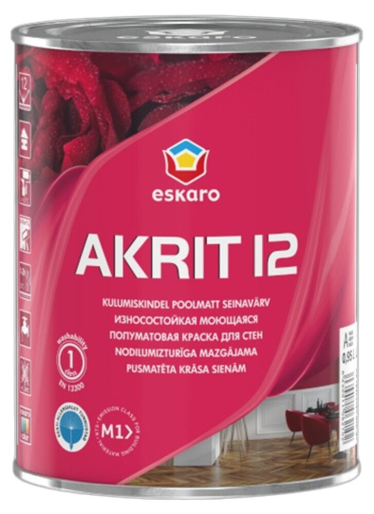 Seinavärv Eskaro Akrit 12 TR Ainult toonimiseks 0,9 l