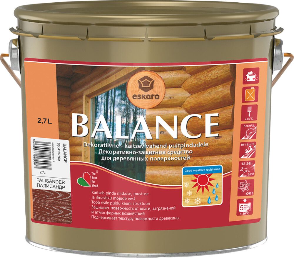 Puidukaitsevahend Eskaro Balance, palisander 2,7 l