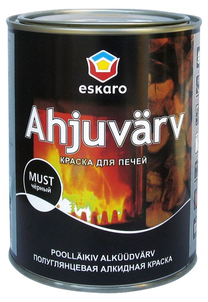 Ahjuvärv Eskaro must - 0,9 l
