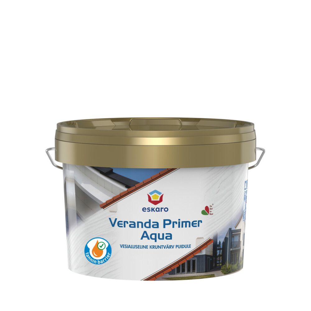 Kruntvärv puitpindadele Veranda Primer Aqua 2,7 l