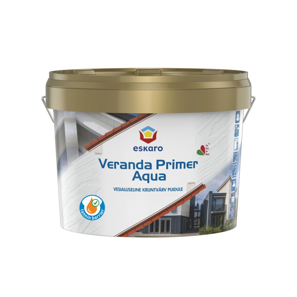 Kruntvärv puitpindadele Veranda Primer Aqua 9 l