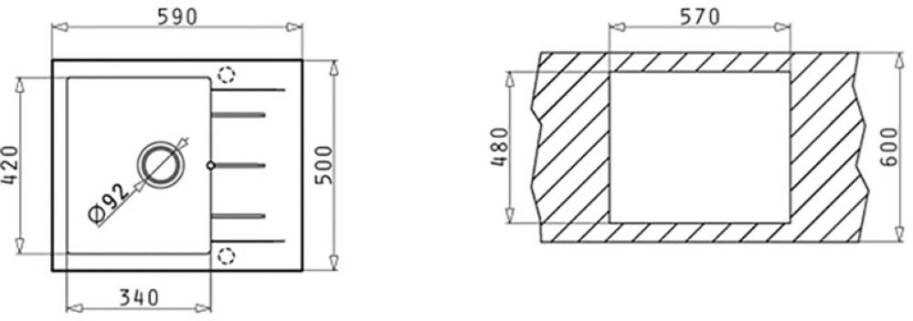 Köögivalamu Pyramis Alazia 59 x 50 cm hall