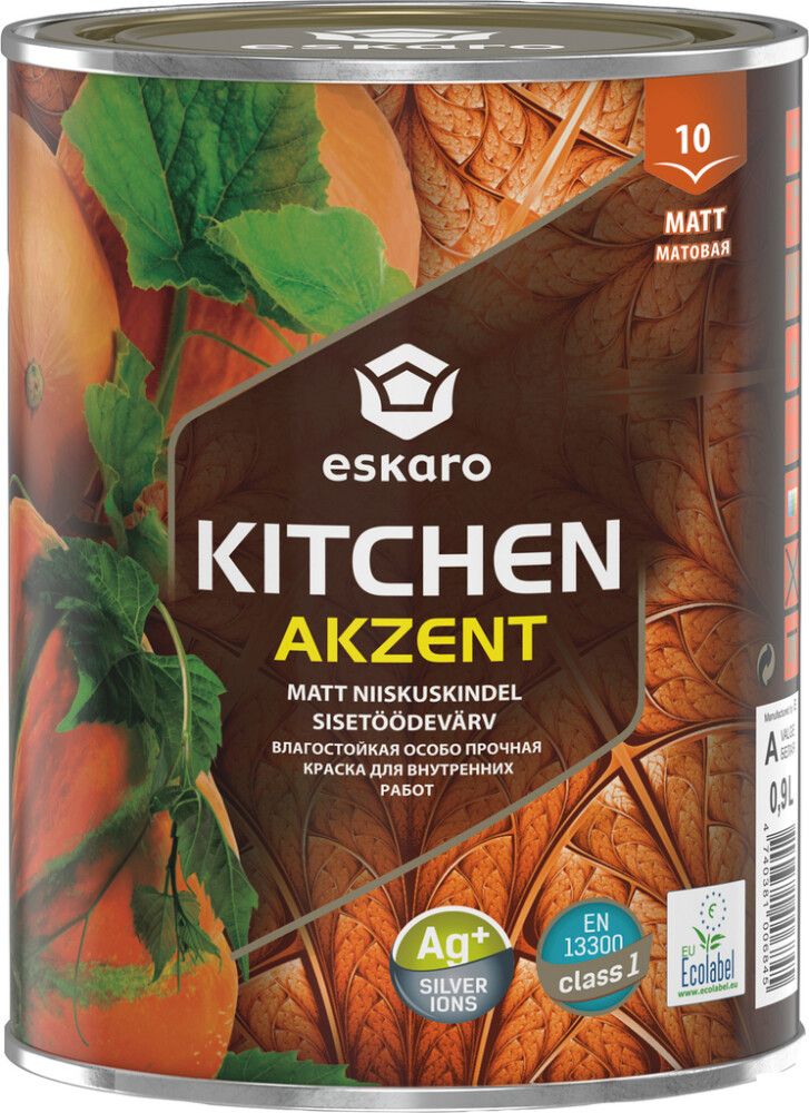 Sisetöödevärv Eskaro Kitchen Akzent A valge 0,9 l