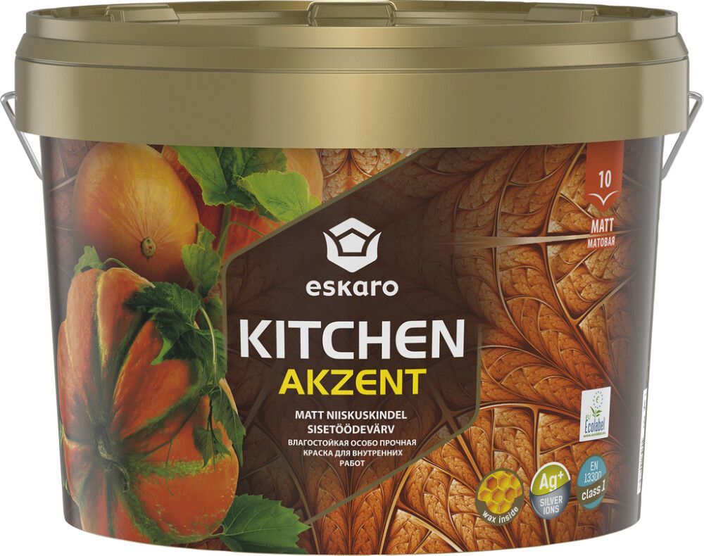 Sisetöödevärv Eskaro Kitchen Akzent A valge 9 l