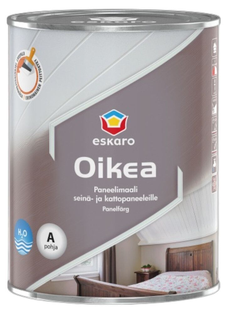 Puitlagede ja -seinte värv Eskaro Oikea Paneelimaali A valge 0,9 l