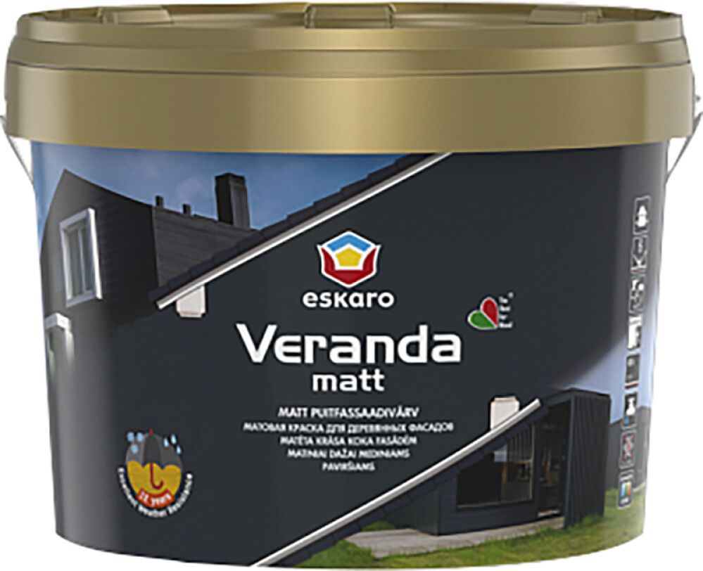Puitfassaadivärv Eskaro Veranda matt TR ainult toonimiseks 2,7 l