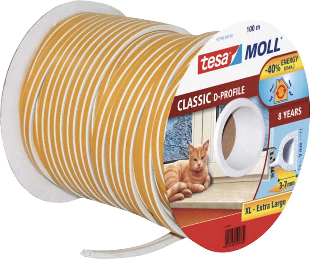 Aknatihend tesamoll® Classic D-profile 2 x 50 m valge