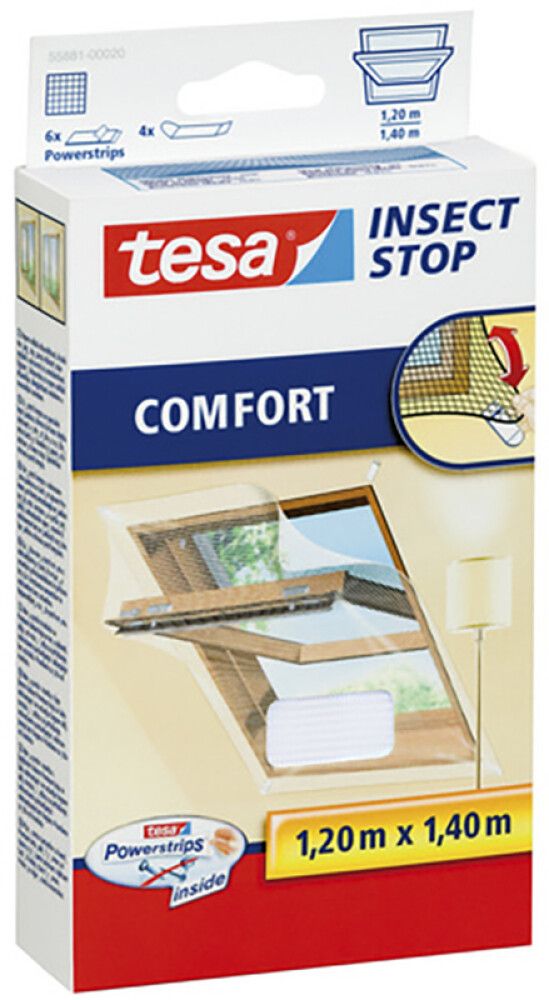 Putukavõrk katuseaknale tesa® Comfort 1,2 x 1,4 m, valge