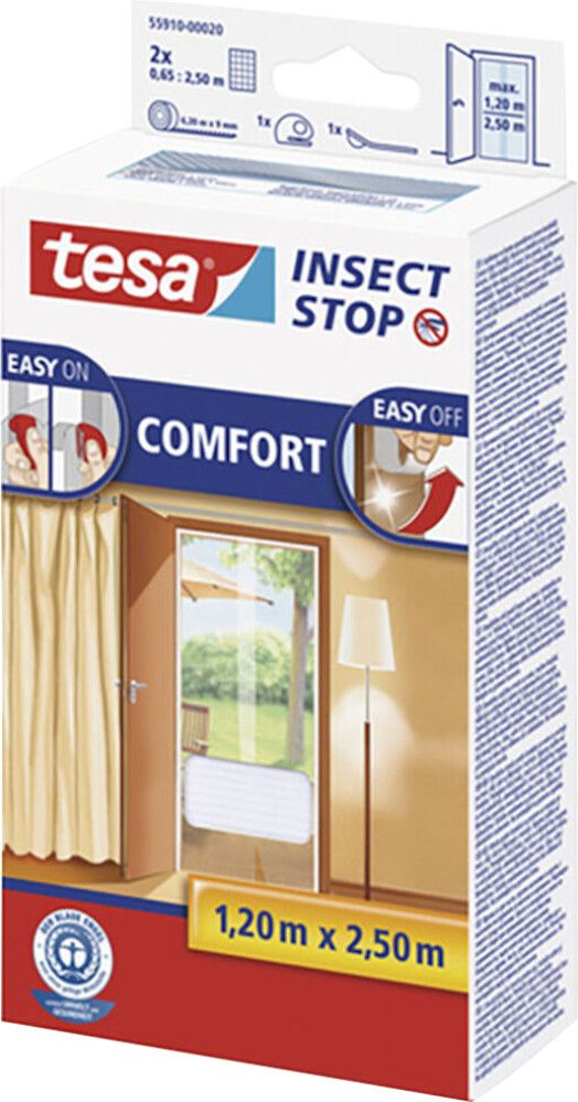 Putukavõrk uksele tesa® Insect Stop Comfort 2 x 0,65 x 2,5 m, valge