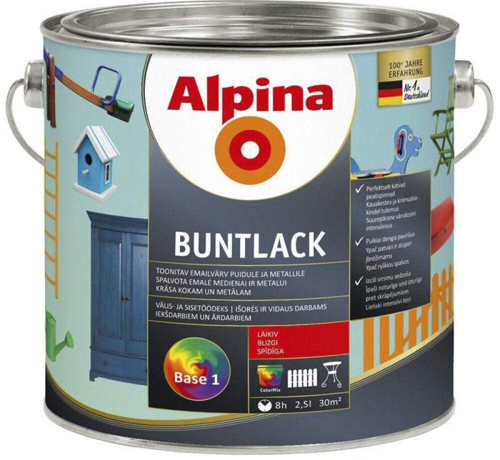 Vesialuseline emailvärv Aqua Universal 2,4 l läikiv valge