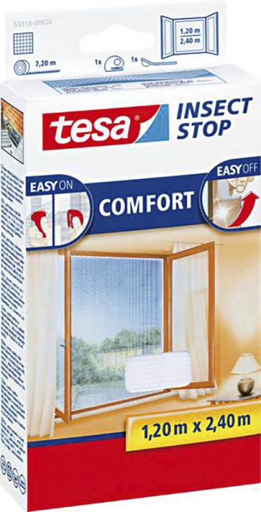 Putukavõrk aknale tesa® Comfort 1,2 x 2,4 m, valge