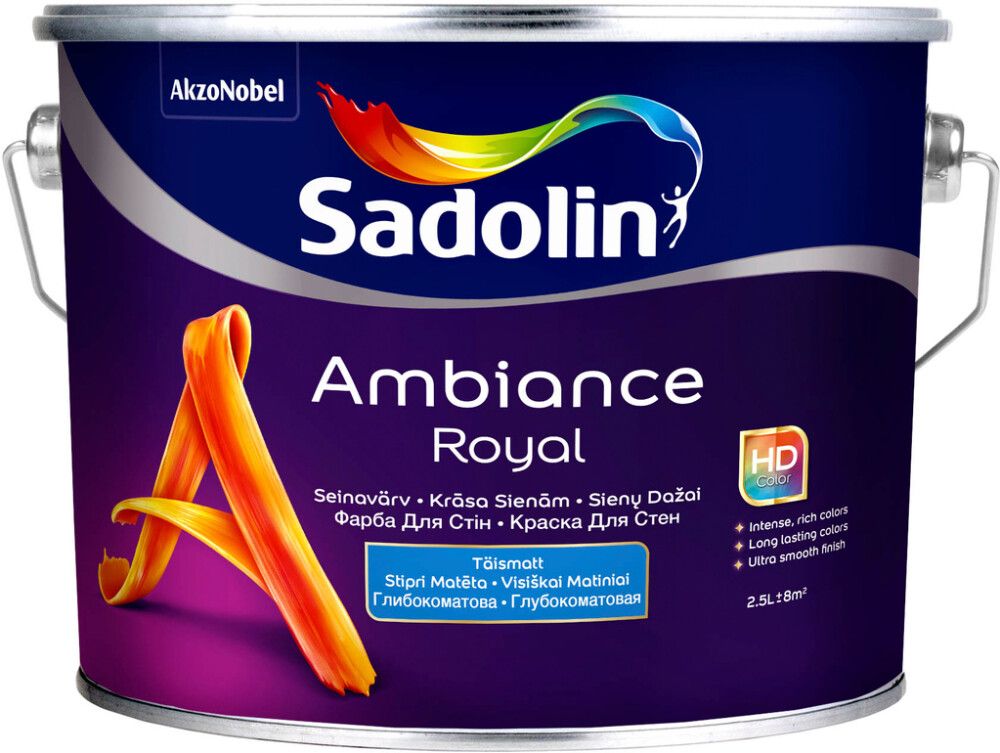 Seinavärv Sadolin Ambiance Royal BW valge 2,5 l