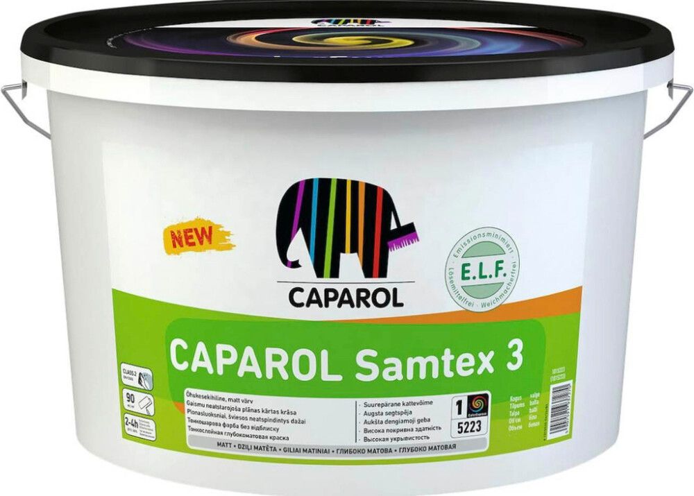 Sisevärv Caparol Samtex 3 ELF B1 valge 2,5 l
