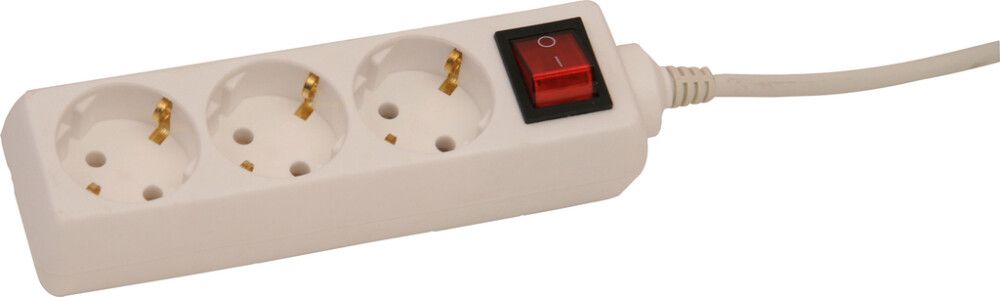 Pikendusjuhe lülitiga 3-pesa 1,5 m, valge