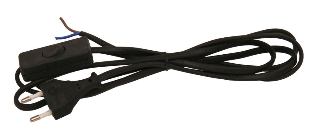 Lülitiga juhe 3 m must