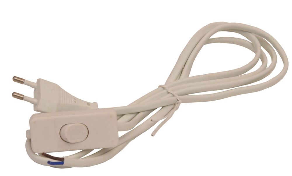 Lülitiga juhe 5 m valge