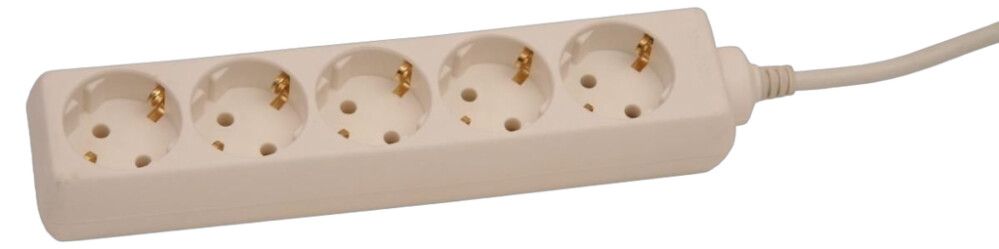 Pikendusjuhe Acuma 5-pesaga H05VV-F 3G1,5 mm valge 3 m