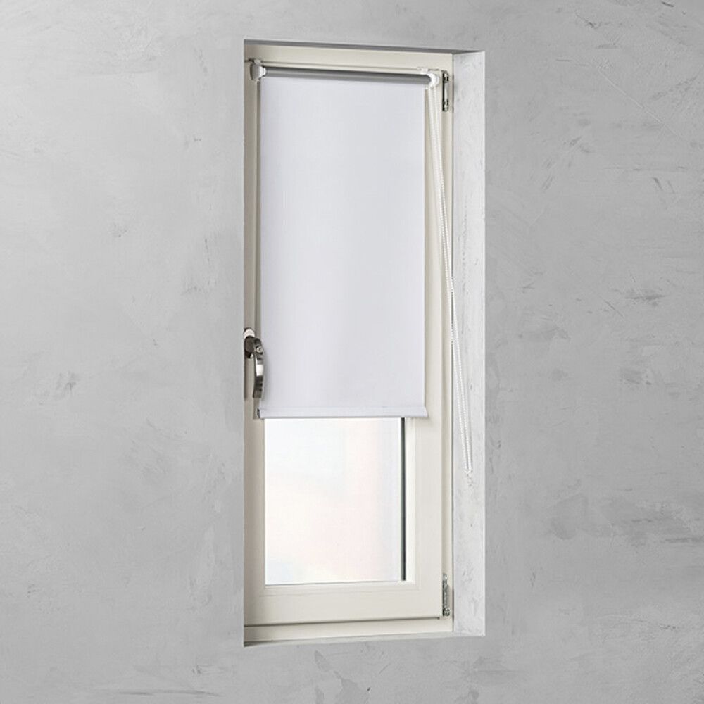 Ruloo Basic Mini 16 mm pimendav valge 100 x 150 cm