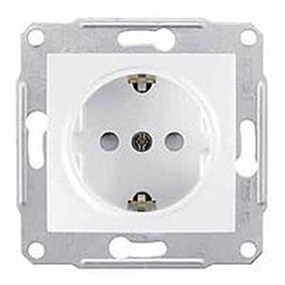 Pistikupesa maandusega Berker S1 raamita valge