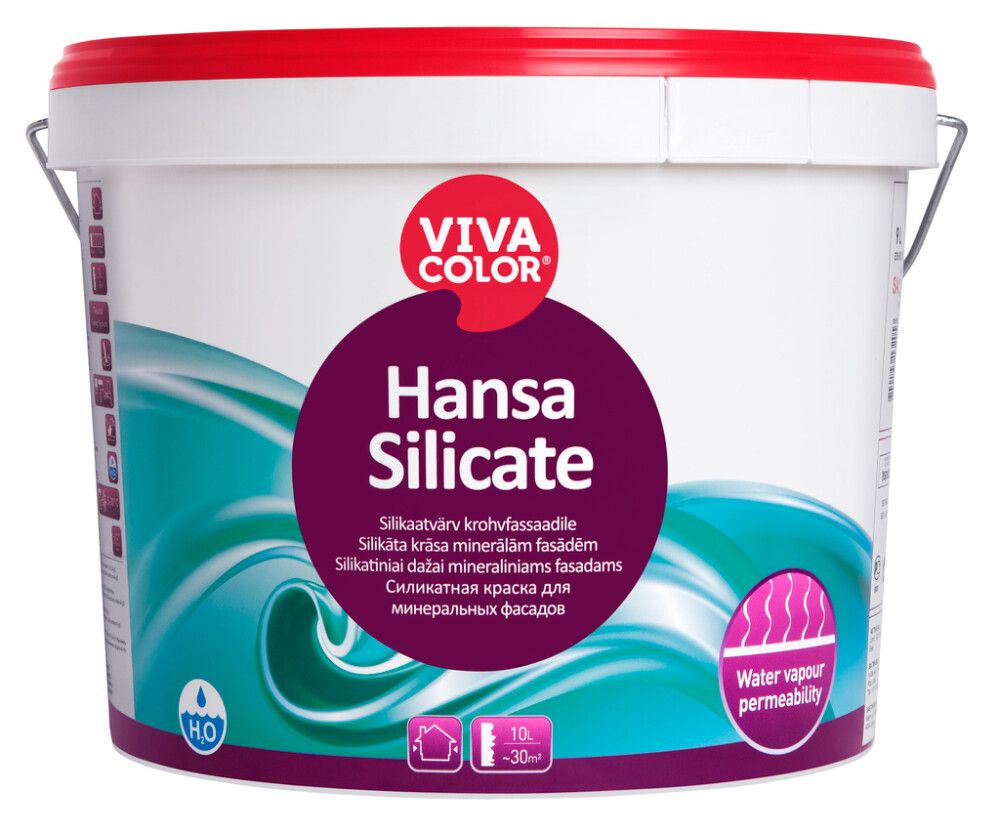 Silikaatvärv krohvfassaadile Vivacolor Hansa Silicate SA valge 9 l