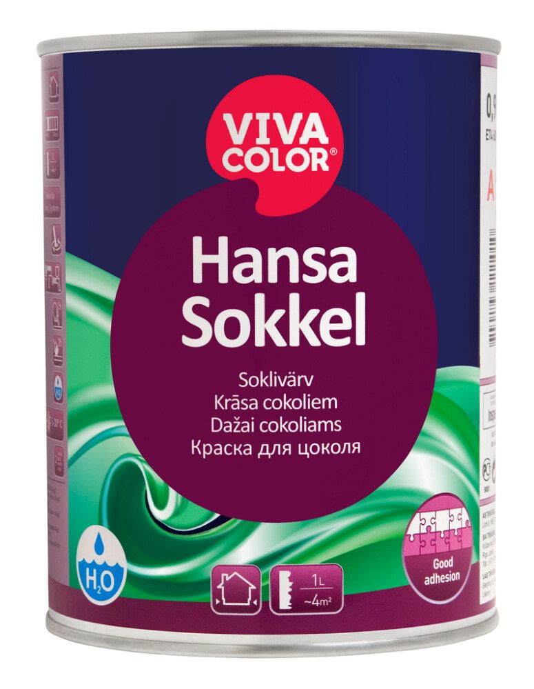 Soklivärv Vivacolor Hansa Sokkel A valge 0,9 l