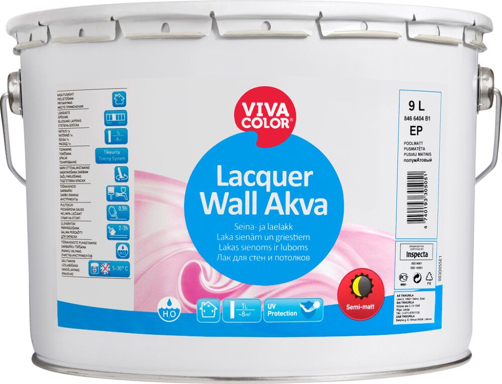Seina-ja laelakk puidule Lacquer Wall Akva 9 l