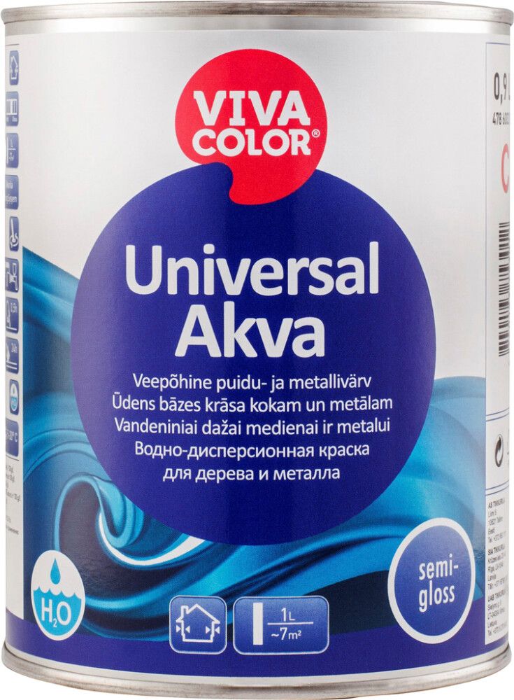 Universal Akva 0,9 l, poolläikiv värvitu