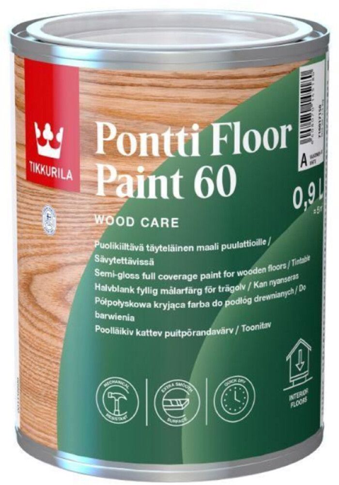 Põrandavärv Tikkurila Pontti Floor Paint 30 0,9 l, valge