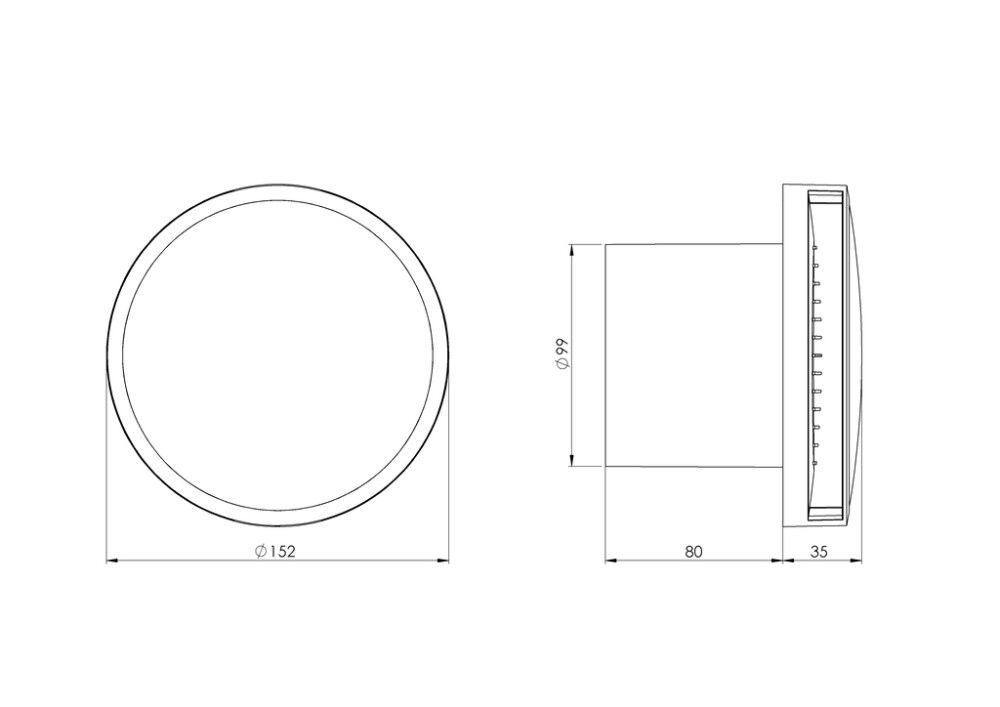 Elektiventilaator Europlast E-Extra EAT Ø 100 mm valge