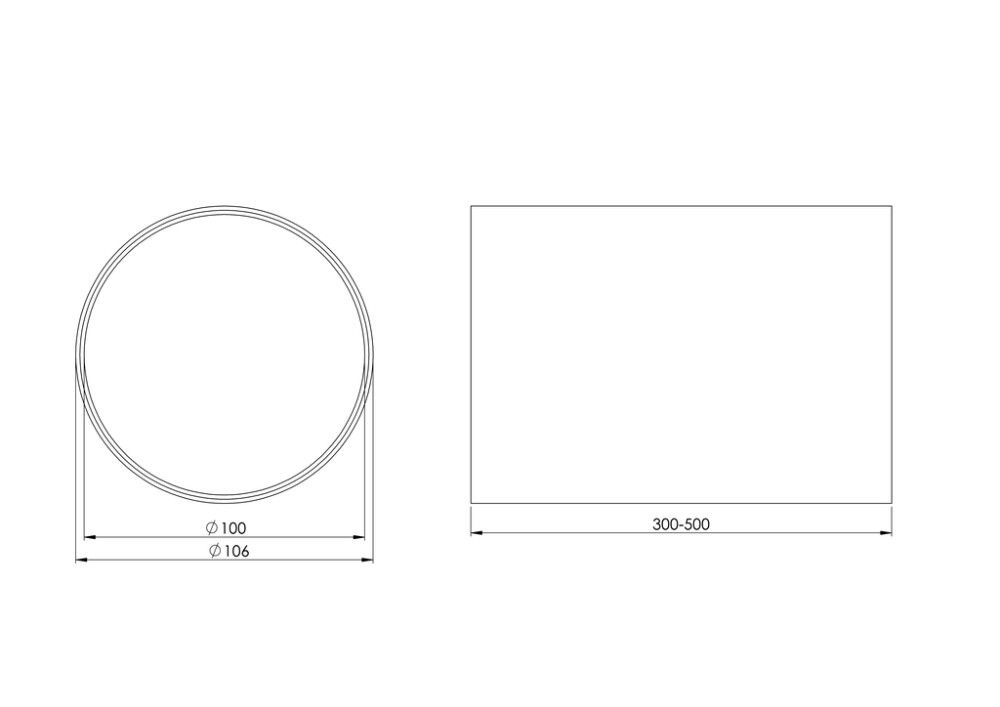 Ventilatsioonikanal teleskoop Europlast Ø 100 mm 300-500 mm