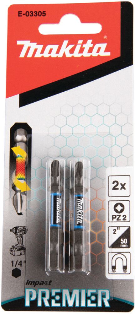 Kruvikeeraja otsikud Makita Torsion Impact Premier PZ2 2 tk