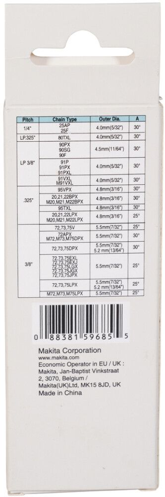 Teritusnurkplaadi ja teemantviili otsaku komplekt Makita, 4mm