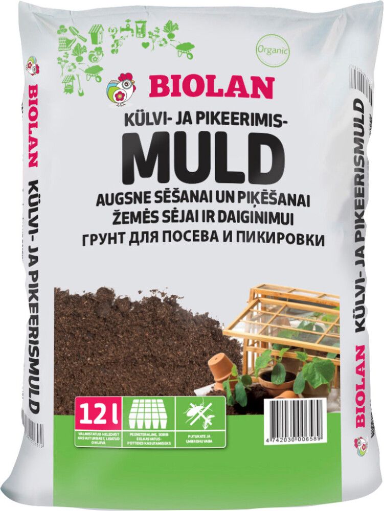 Külvi- ja pikeerimismuld Biolan 12 l