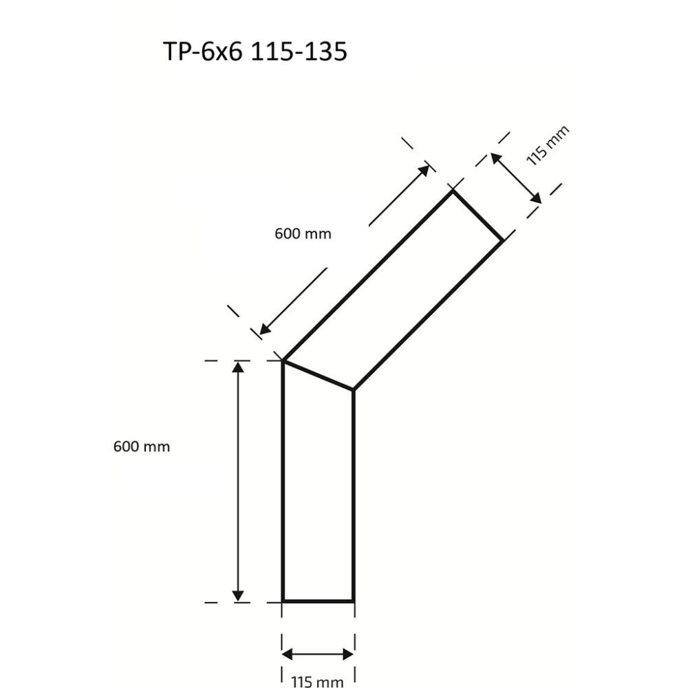 Suitsutoru põlv Skamet 115 mm 135° 60 x 60 cm