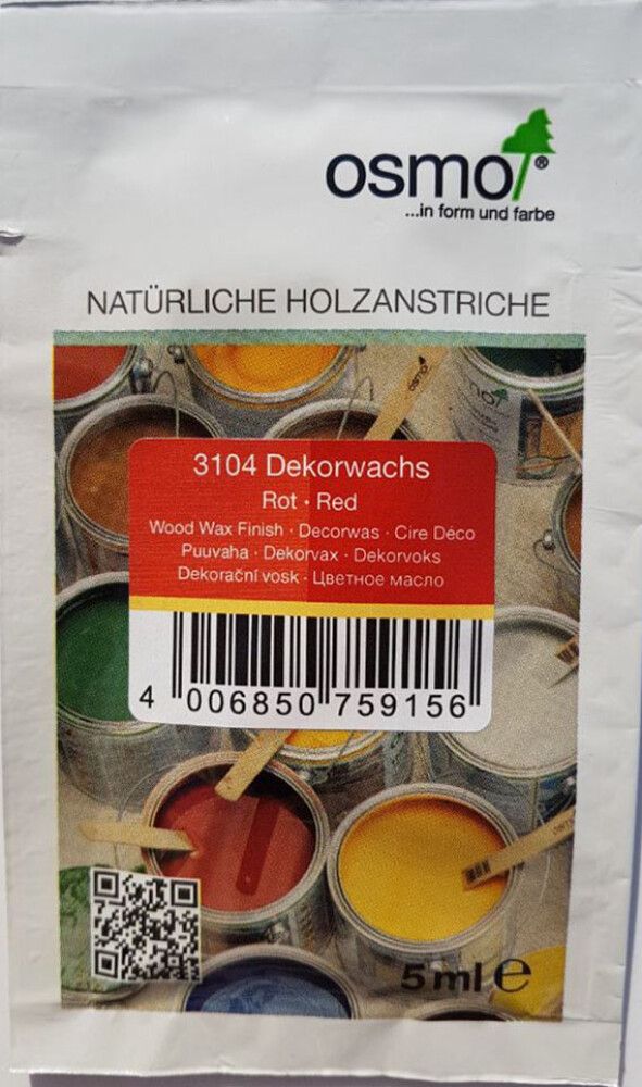 Tooniv õlivaha tester läbipaistev Osmo 3104 punane 5 ml